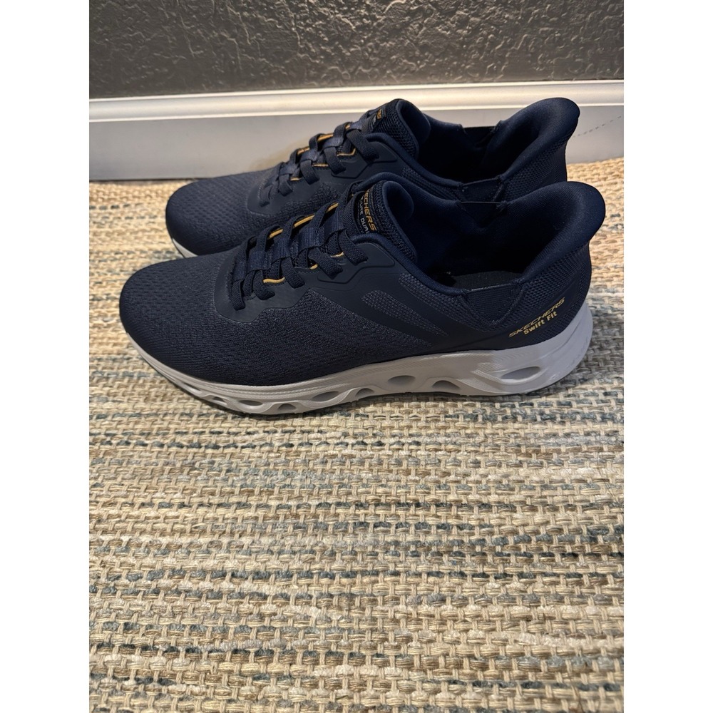 Skechers Swift Fit Slip On Mens Sneakers Size 11 Blue Orange